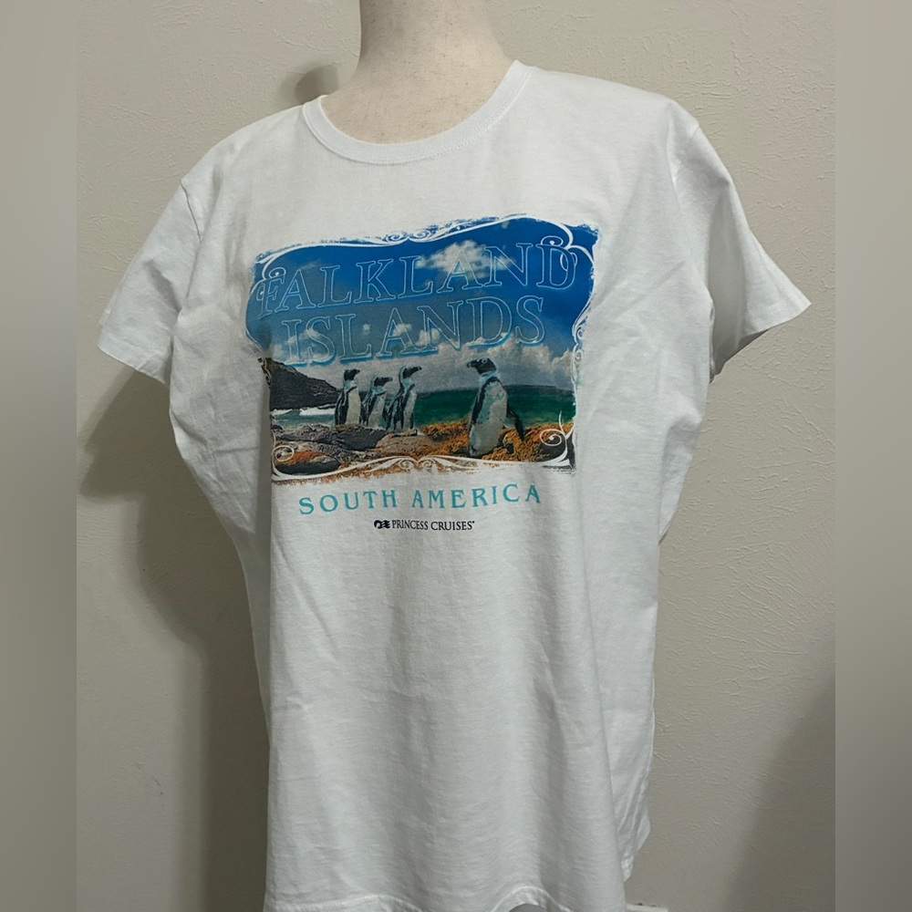 Falkland Islands T-Shirt Ladies Size XL 100% Cotton Vacay Travel Casual Gildan